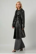 Leather καπαρντίνα μαύρο