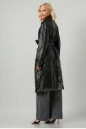 Leather καπαρντίνα μαύρο