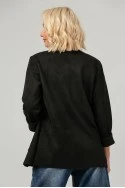 Blazer σουέντ με τσέπες μαύρο