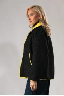 Jacket μπουκλέ με κίτρινες λεπτομέρειες μαύρο