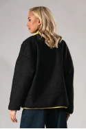 Jacket μπουκλέ με κίτρινες λεπτομέρειες μαύρο