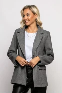 Blazer ψαροκόκκαλο με στράς γκρι Blazer ψαροκόκκαλο με στράς γκρι