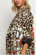 Blazer leopard print με στάμπα bear μπεζ