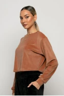 Cropped μπλούζα βελούδο dusty pink Cropped μπλούζα βελούδο dusty pink