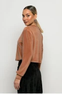 Cropped μπλούζα βελούδο dusty pink Cropped μπλούζα βελούδο dusty pink