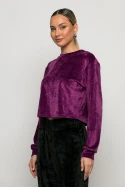 Cropped μπλούζα βελούδο dark fuchsia Cropped μπλούζα βελούδο dark fuchsia