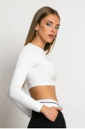 Μπλούζα cropped με άνοιγμα στον ώμο εκρού
