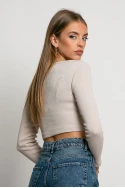 Cropped μπλούζα ριπ μπεζ Cropped μπλούζα ριπ μπεζ