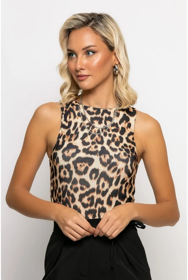Κορμάκι leopard μπεζ