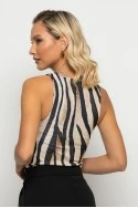 Κορμάκι zebra μαύρο