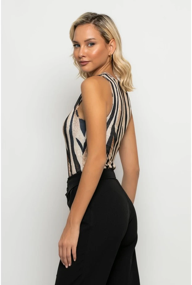 Κορμάκι zebra μαύρο