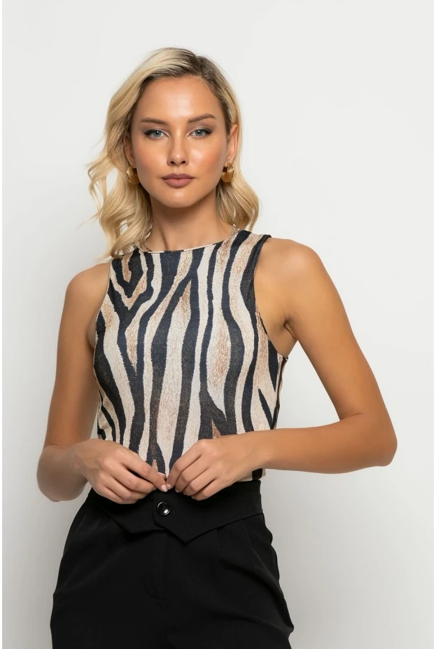 Κορμάκι zebra μαύρο