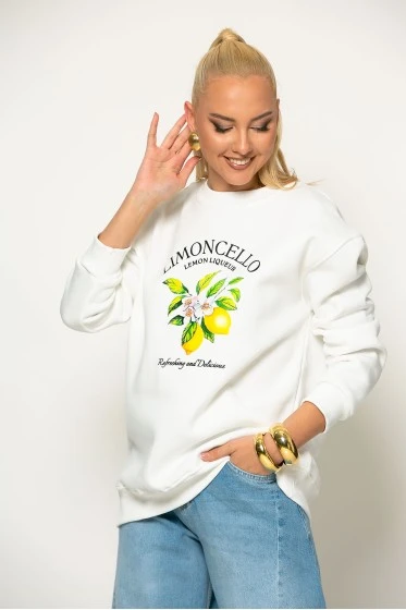 Φούτερ μπλούζα με στάμπα limoncello κίτρινο