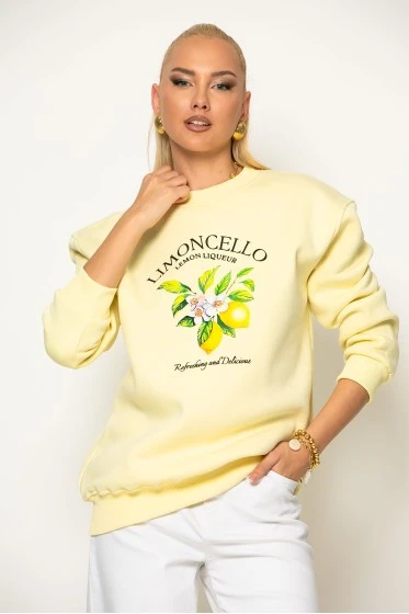 Φούτερ μπλούζα με στάμπα limoncello κίτρινο