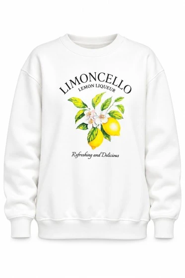 Φούτερ μπλούζα με στάμπα limoncello λευκό