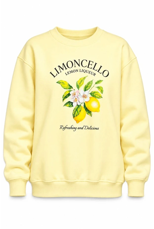 Φούτερ μπλούζα με στάμπα limoncello κίτρινο