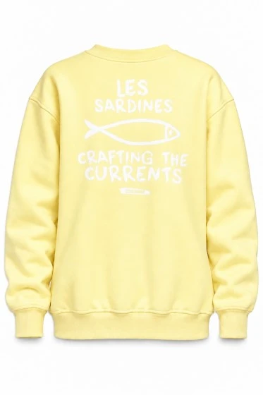 Μπλούζα φούτερ με patch les sardines κίτρινο