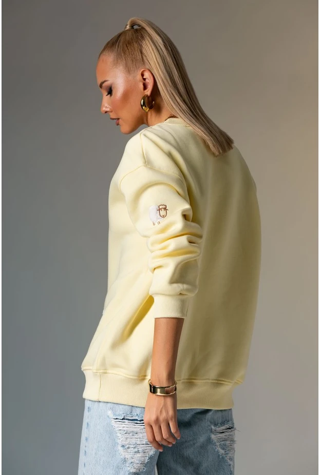 Φούτερ μπλούζα με patch sheep κίτρινο