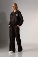 Cropped φούτερ μπλούζα με στάμπα new season καφέ