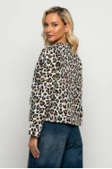 Μπλούζα με δέσιμο μπροστά leopard print λευκό Μπλούζα με δέσιμο μπροστά leopard print λευκό