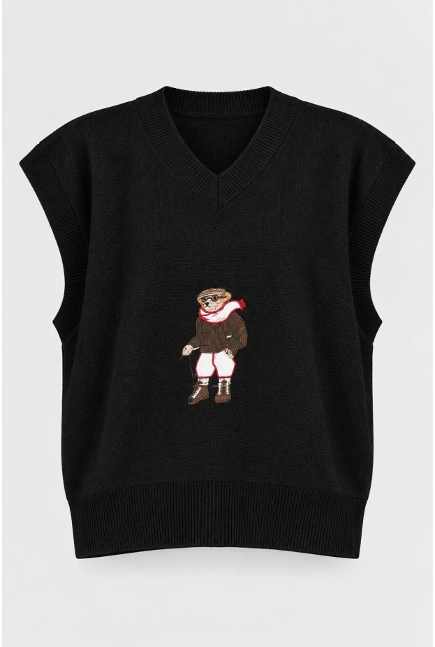 Καζάκα με patch bear μαύρο