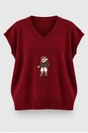 Καζάκα με patch bear μπορντό