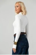 Κορμάκι με ψηλό λαιμό και thumb holes λευκό