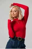 Κορμάκι με ψηλό λαιμό και thumb holes κόκκινο