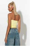 Crop top σε στυλ κορσέ με βολάν κίτρινο Crop top σε στυλ κορσέ με βολάν κίτρινο