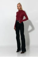 Μπλούζα με ψηλό λαιμό και thumb holes μπορντό
