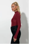 Μπλούζα με ψηλό λαιμό και thumb holes μπορντό