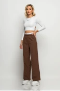 Crop top μακρυμάνικο με ανοίγματα στην πλάτη λευκό