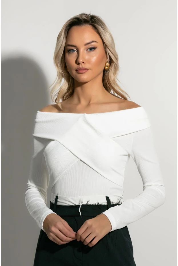 Μπλούζα off shoulder λευκό