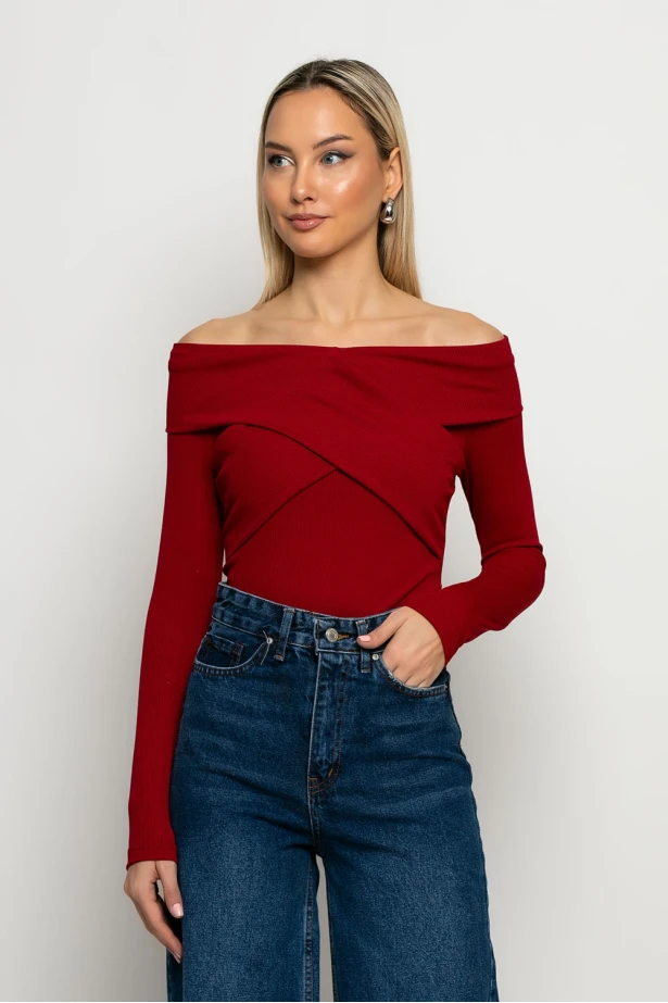 Μπλούζα off shoulder κόκκινο Μπλούζα off shoulder κόκκινο