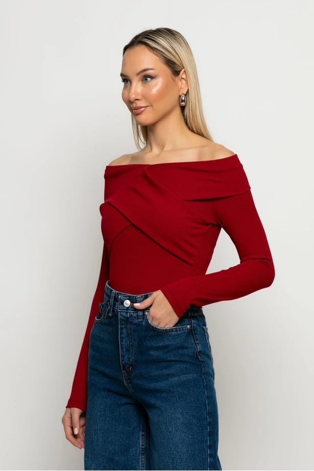Μπλούζα off shoulder κόκκινο Μπλούζα off shoulder κόκκινο