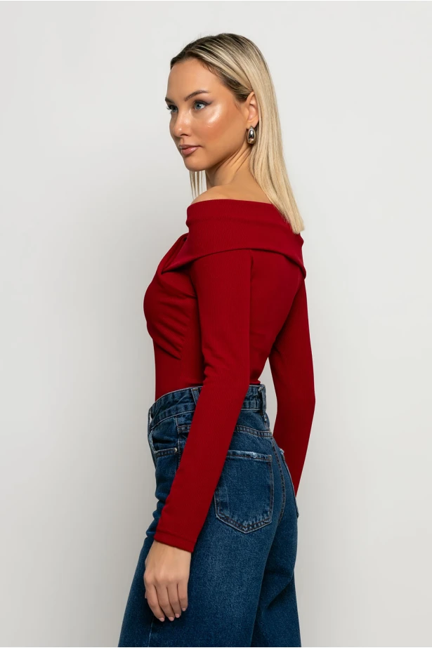 Μπλούζα off shoulder κόκκινο Μπλούζα off shoulder κόκκινο
