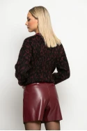 Πλεκτό leopard print μπορντό