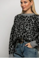 Πλεκτό leopard print γκρι