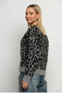Πλεκτό leopard print γκρι