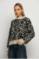 Πλεκτό leopard print μπεζ ανοιχτό
