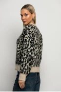 Πλεκτό leopard print μπεζ ανοιχτό