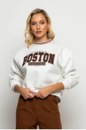 Φούτερ μπλούζα με λεπτομέρεια boston λευκό Φούτερ μπλούζα με λεπτομέρεια boston λευκό