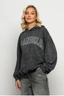 Oversized μπλούζα φούτερ με στάμπα los angeles ανθρακί Oversized μπλούζα φούτερ με στάμπα los angeles ανθρακί