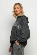Oversized μπλούζα φούτερ με στάμπα los angeles ανθρακί Oversized μπλούζα φούτερ με στάμπα los angeles ανθρακί