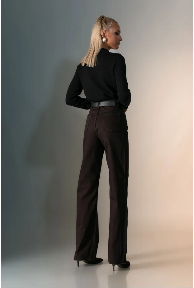 Jean straight leg καφέ