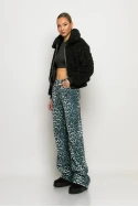 Jean wide leg leopard print μαύρο Jean wide leg leopard print μαύρο