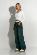 Wide leg baggy boxer jean μπλε σκούρο Wide leg baggy boxer jean μπλε σκούρο