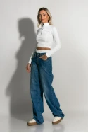 Wide leg baggy boxer jean μπλε Wide leg baggy boxer jean μπλε