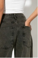 Jean loose fit με μεγάλες τσέπες ανθρακί