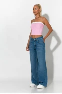jean wide leg loose fit μπλε 
